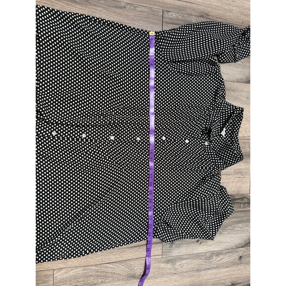 Rose+Olive Womens 2X Polka Dot Button-Up Blouse Black/White Size @x (No Size Tag - Picture 8 of 9